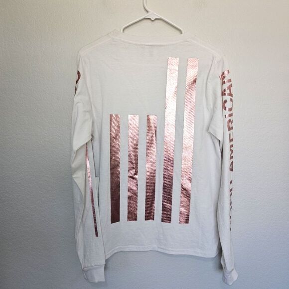 NWT Good American | Rose Gold Graphic Logo Long Sleeve Top Shirt Womens Medium 2 - Picture 6 of 6